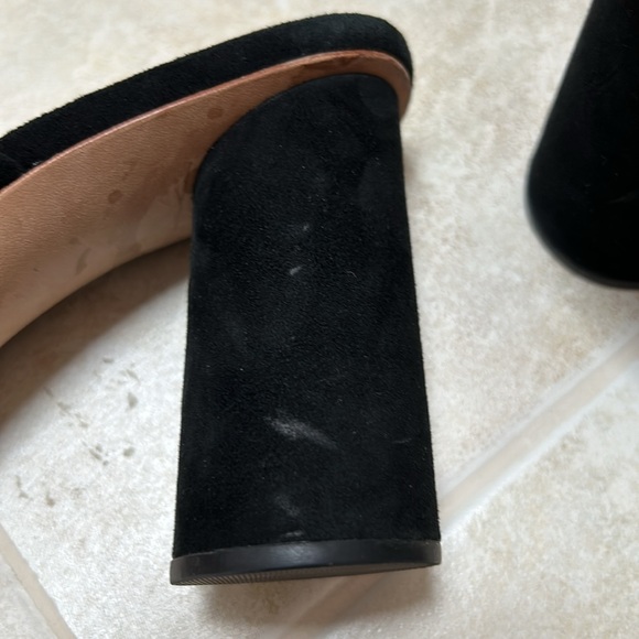 LOEFFLER RANDALL Black Suede Knot Slide 3 1/2” ROUND Heel size 9.5 - Picture 3 of 8